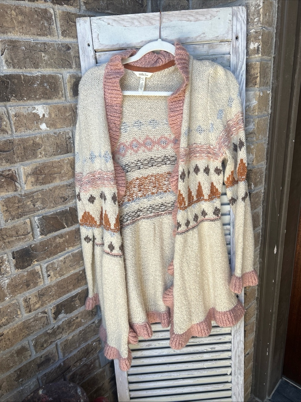 Womens Matilda Jane Open Cardigan Sweater Long  Sleeve Pattern Large NWOT. So ma